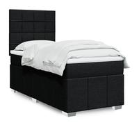 Vidaxl Sommier À Lattes De Lit Et Matelas Noir 80x200 Cm Tissu Multicolore