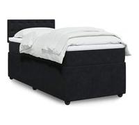 Vidaxl Sommier À Lattes De Lit Et Matelas Noir 80x200 Cm Velours Multicolore