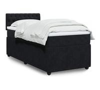 vidaXL Sommier à lattes de lit et matelas Noir 80x200 cm Velours 3289898 Noir G