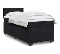 vidaXL Sommier à lattes de lit et matelas Noir 80x200 cm Velours, lit, lit à plate-forme, lit à panneaux, meuble de chambre 3288464 Noir G