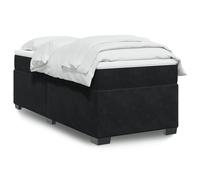Vidaxl Sommier À Lattes De Lit Et Matelas Noir 80x200 Cm Velours Multicolore