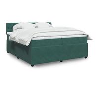 vidaXL Sommier à lattes de lit et matelas Vert foncé 200x200cm Velours