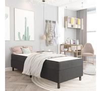 vidaXL Sommier à lattes de lit Gris foncé Tissu 100x200 cm