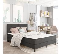 Vidaxl Sommier À Lattes De Lit Gris Foncé Tissu 160x200 Cm