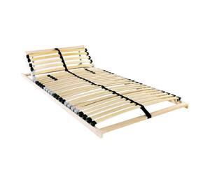 vidaXL Sommier à Lattes Marron 90 x 190 cm Bois de hêtre Massif, Cadre de lit Moderne, Design rectangulaire, Base à Lattes Robuste, Soutien Ergonomique, Support Solide pour Matelas