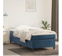 vidaXL Sommier à ressorts de lit Bleu foncé 100x200 cm Velours3121106