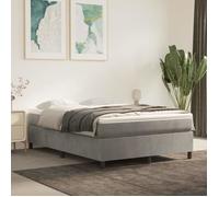 vidaXL Sommier à ressorts de lit Gris clair 140x190 cm Velours3121114