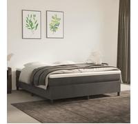 vidaXL Sommier à ressorts de lit Gris foncé 160x200 cm Velours3121127