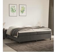 vidaXL Sommier à ressorts de lit Gris foncé 200x200 cm Velours3121139