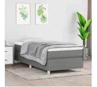 vidaXL Sommier à ressorts de lit Gris foncé 90x190 cm Tissu3120922