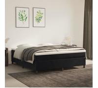vidaXL Sommier à ressorts de lit Noir 160x200 cm Velours3121128