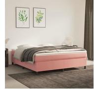 vidaXL Sommier à ressorts de lit Rose 160x200 cm Velours3121131