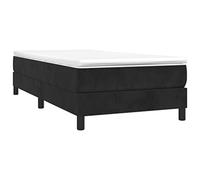 vidaXL Sommier à Ressorts de Lit Sommier à Lattes Lit Rembourré Cadre à Lattes Lit Simple Adulte Chambre Intérieur Noir 25 cm/ 90x190 cm Velours