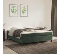 Cadre de Lit, Lit Rembourré, Lit Double avec Sommier à Lattes, Lit Adulte de Chambre à Coucher, Moderne, Vert Foncé 180x200 cm Velours