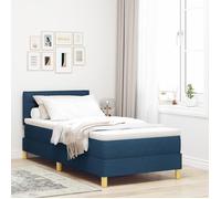 vidaXL Sommier avec Matelas & LED Bleu 100x200 cm Tissu 3342344