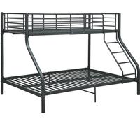 vidaXL Sommier de lit superposé Noir Métal 140x200 cm/90x200 cm