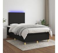 Boxspring met matras en LED stof zwart 120x200 cm3135263