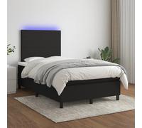 3134703 vidaXL Sommier tapissier avec matelas et LED Noir 120 x 200 cm Tissu