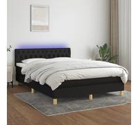 Vidaxl Sommier Tapissier Avec Matelas Et Led Noir 140x200 Cm Tissu Multicolore