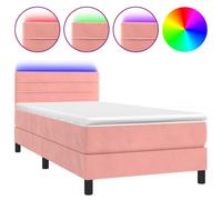 Sommier à Lattes de Lit avec Matelas et LED Rembourré Gris Clair 80x200cm vidaXL