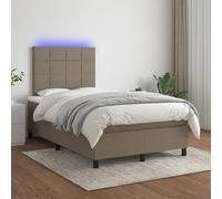 Vidaxl Sommier Tapissier Avec Matelas Et Led Taupe 120x200 Cm Tissu Multicolore
