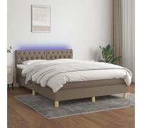 Boxspring met matras en LED stof taupe 140x190 cm3133953