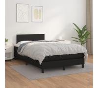 vidaXL Sommier tapissier avec matelas Noir 120x200 cm Similicuir