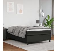 vidaXL Sommier tapissier avec matelas Noir 120x200 cm Similicuir