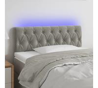 Vidaxl Sommier Tapissier Et Matelas Et Led Gris Foncé 160x200 Cm Tissu Multicolore