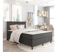 Vidaxl Sommier Tapissier Gris Foncé Tissu 160x200 Cm