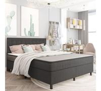 Vidaxl Sommier Tapissier Gris Foncé Tissu 160x200 Cm