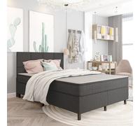Vidaxl Sommier Tapissier Gris Foncé Tissu 160x200 Cm Gris