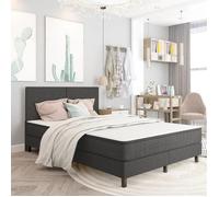 vidaXL Sommier tapissier Gris Tissu 140 x 200 cm