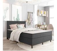 vidaXL Sommier tapissier Tissu Gris 140 x 200 cm
