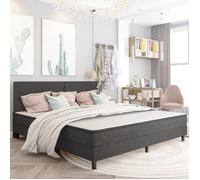 vidaXL Sommier tapissier Gris Tissu 200 x 200 cm