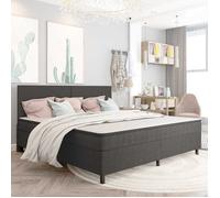 vidaXL Sommier tapissier Gris tissu 200 x 200 cm