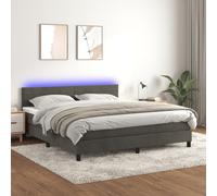 Boxspring met matras en LED fluweel donkergrijs 180x200 cm3134478