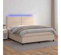 Vidaxl Sommier Tapissier Matelas Led Cappuccino 140x190 Cm Similicuir