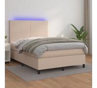 Vidaxl Sommier Tapissier Matelas Led Cappuccino 140x190 Cm Similicuir