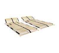 vidaXL Sommiers à lattes 2 pcs avec 28 lattes 7 zones 80x200 cm 3051423