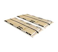 vidaXL Sommiers à lattes 2 pcs avec 28 lattes 7 zones 90x200 cm