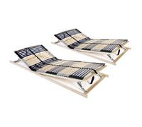 vidaXL Sommiers à lattes 2x – 42 lattes 7 zones 80 x 200 cm – Base de lit simple