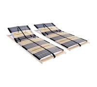vidaXL Sommiers à lattes sans matelas 2 pcs – 42 lattes – 80x200 cm – Multicolore
