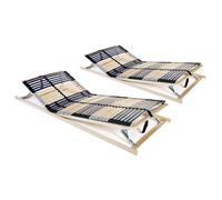 vidaXL Sommiers à lattes sans matelas 2 pcs avec 42 lattes 80x200 cm Multicolore