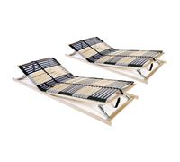 vidaXL Sommiers à lattes sans matelas 2 pcs avec 42 lattes 80x200 cm Multicolore