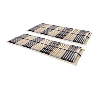 vidaXL Sommiers à lattes 2x – Base de lit simple 90x200 cm – 42 lattes 7 zones