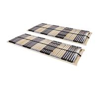 vidaXL Sommiers à lattes sans matelas 2 pcs avec 42 lattes 90x200 cm