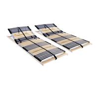 vidaXL Sommiers à lattes sans matelas 2 pcs avec 42 lattes 90x200 cm Multicolore