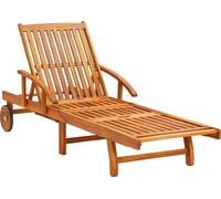 vidaXL Sonnenliegen 2 Stk. mit Tisch und Auflagen Massivholz Akazie