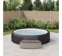 vidaXL Spa-bankjes met kussens 2 st poly rattan grijs362263 Gris G